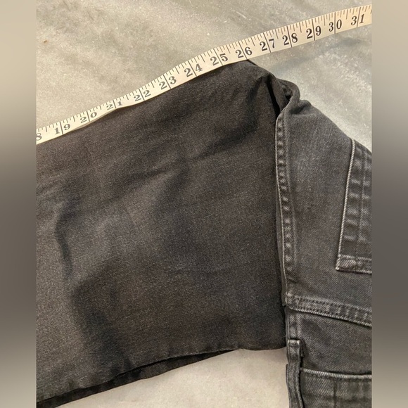 Everlane Size 30 Black Zip Up Stretch Cotton Denim Jeans Raw Hem Copped - Picture 8 of 13